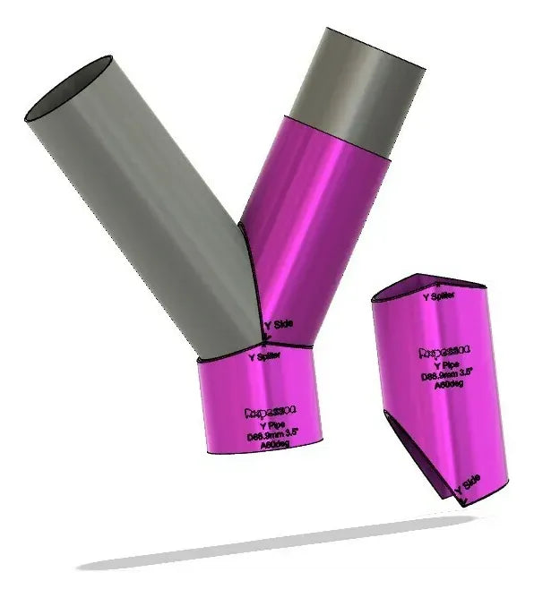 Set de plantillas Y Splitter — caño 3.5" (45° y 60°)
