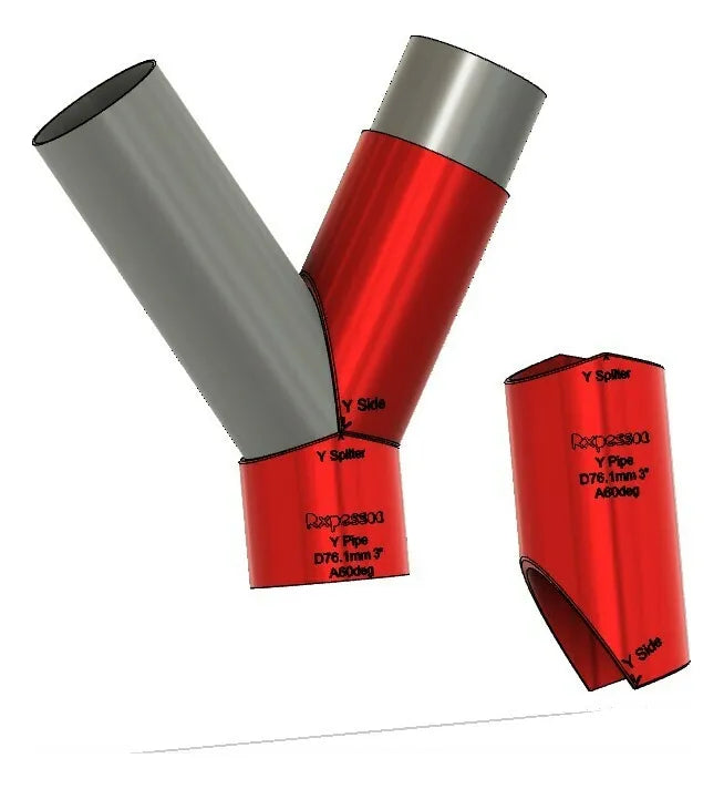 Set de plantillas Y Splitter — caño 3" (45° y 60°)