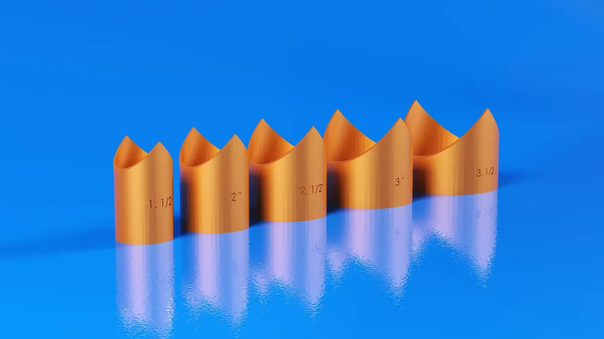 Plantillas Boca de Pez y 90° para caño 1½" a 3½" — Set x5