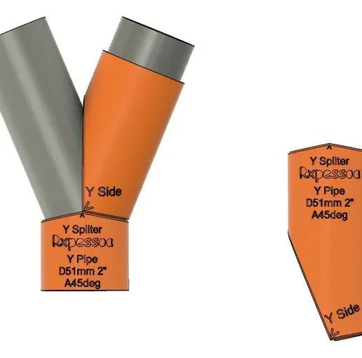 Set de plantillas Y Splitter — caño 2" (45° y 60°)