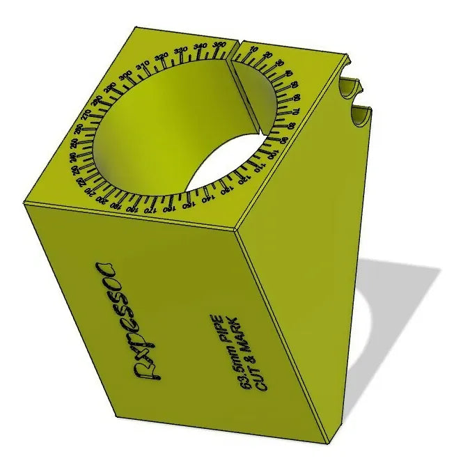 Plantilla para curvas segmentadas — caño 2.5" (guía 360°)