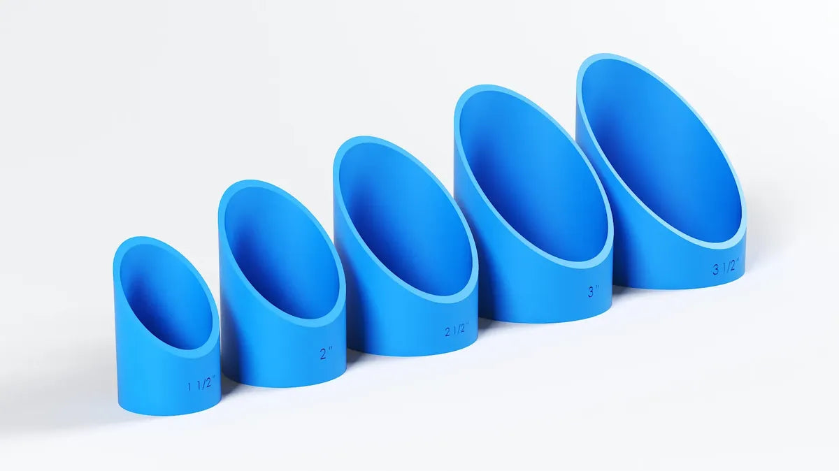 Plantillas para corte a 45° en caño 1½" a 3½" — Set x5