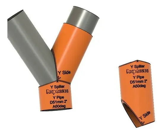 Set de plantillas Y Splitter — caño 2" (45° y 60°)