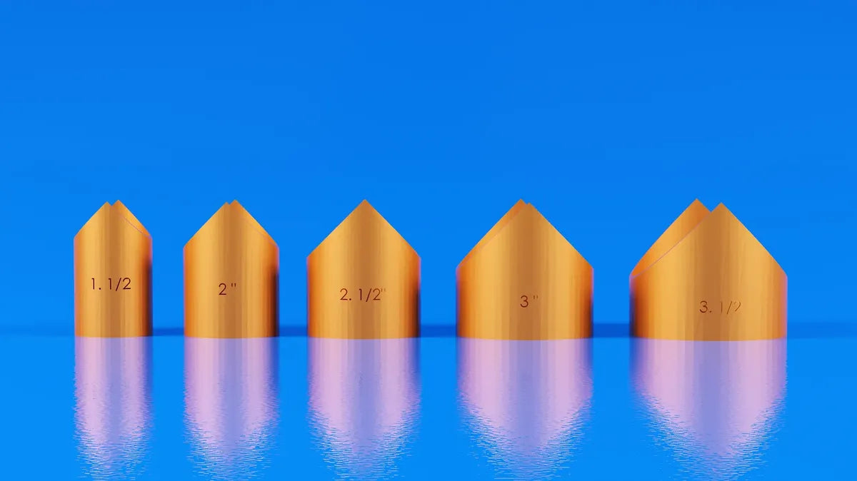 Plantillas Boca de Pez y 90° para caño 1½" a 3½" — Set x5
